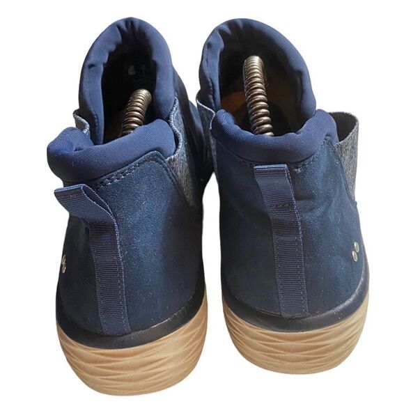 RYKA Niah Faux Suede Sz 10 Blue Slip-on Water Repellent Pleat Detail Ankle Boots - Picture 5 of 7